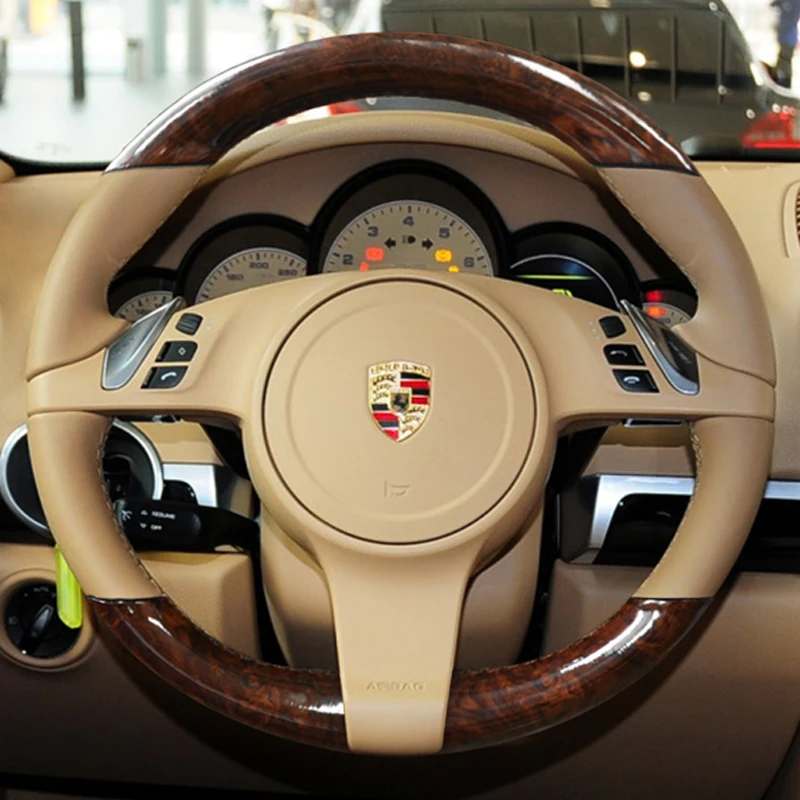 KUNIO Emblema Volante Bling Con Cristalli E Strass Per Porsche Cayenne Panamera – Adesivo Decorativo Oro - 2