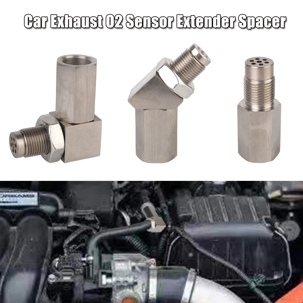 Car Exhaust Oxygen Sensor Extender exhaust oxygen sensor extender Spacer Catalytic Converter O2 Sensor Extension 0/45/90Degree M18X1.5 Adapter Universal