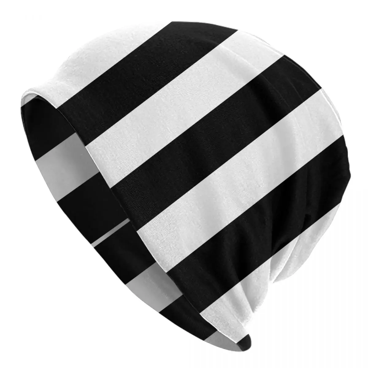

Black And White Stripes Cap Fashion Autumn Winter Outdoor Skullies Beanies Hat Spring Warm Thermal Elastic Bonnet Knitted Hat