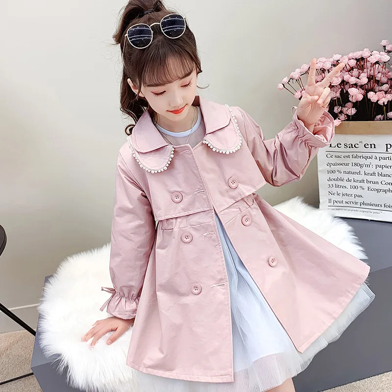 TiaoBug Mädchen Jacke - Prinzessin Trenchcoat Mit Kapuze | Fleece Material Für Frühling & Herbst