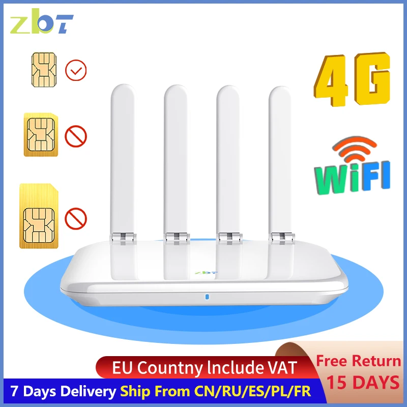 Roteador Wifi para Cartão Sim Doméstico Porta Lan Wan Modem Cat4 Ec200aeuha Modem 32 Usuário 4x5dbi 4ghz Antena 2.4ghz 300mbps - Imagem 5