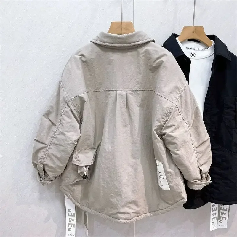 Thickened Cotton Jacket for Boys New Autumn Style Children's Outerwear Shirt Male Baby Small Cotton Coat Top for Outdoor Wear
