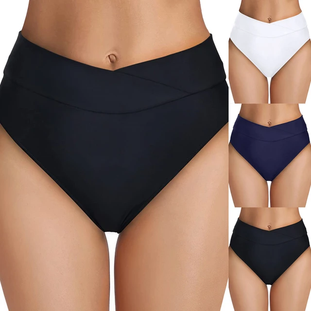 Sexy Women Bikini Thong Bottom Brazilian High Waist Swimwear Beachwear Bathing  Suit 