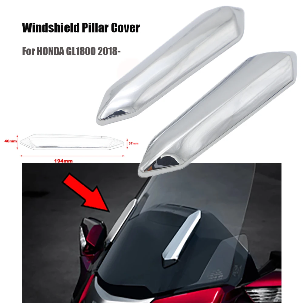 

Chrome Motorcycle windshield decorative cover Windshield Strut Covers For HONDA GL1800 2018-