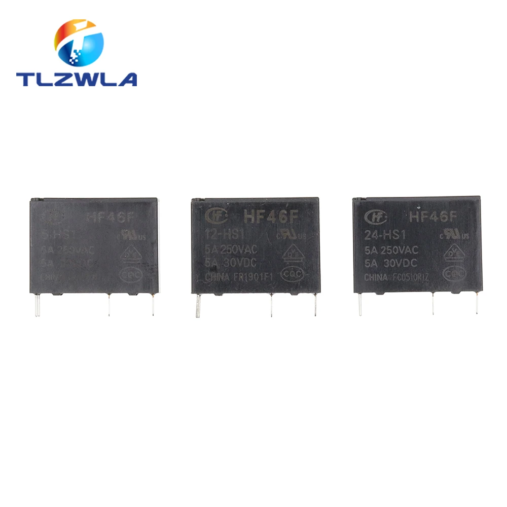   HF46F-005-HS1 HF46F-012-HS1 HF46F-024-HS1 5-HS1 12-HS1 24-HS1 5A 250VAC 4  5V 12V 24V DC, 30VDC, 10 