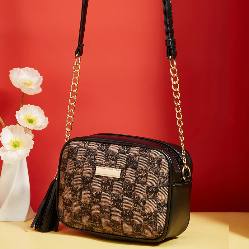 PU Leather Handbag For Women Tassel Shell Bag Crossbody Bag For Daily Commute Multi Compartment Zipper Shoulder Bag