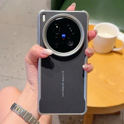 Premium PU Leather Magnetic Wireless Charging Protective Back Cover Case for Vivo X200 Pro (Black)