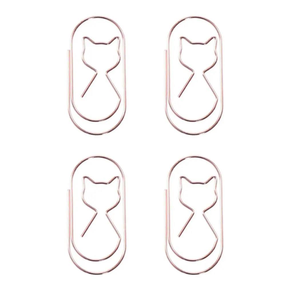 20PCS Rose Gold Paper Clips Durable Metal Large Binder File Clips Cat Shape Bookmark paper clips binder clips