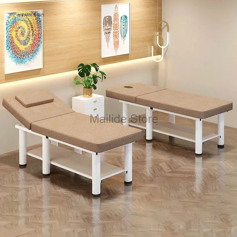 

Modern Folding Massage Tables Beauty Salon Special Beauty Bed Creative Household Moxibustion Tattoo Round Legs Small Massage Bed