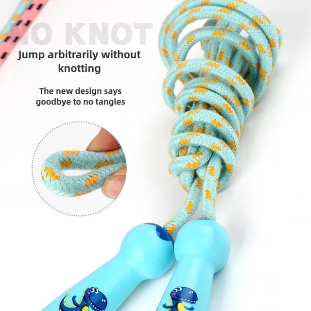 Children's Adjustable Cotton Jump Ropes Sport Fitness Lovely Cartoon Skipping Handle Fillet Design Outdoor Sports Toy 6