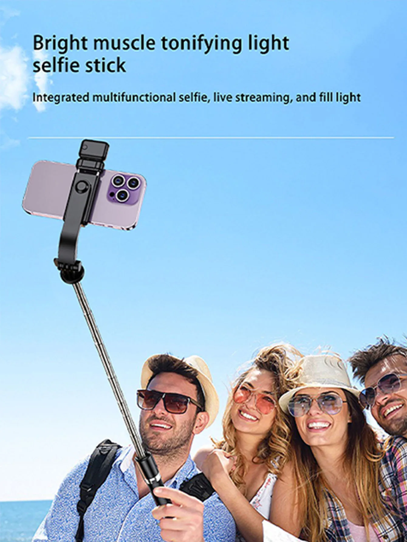 170cm/67inch Selfie Stick Tripod, With fill light, Extendable Aluminum Tripod With Bluetooth Remote,Compatible With lPhone And A 4
