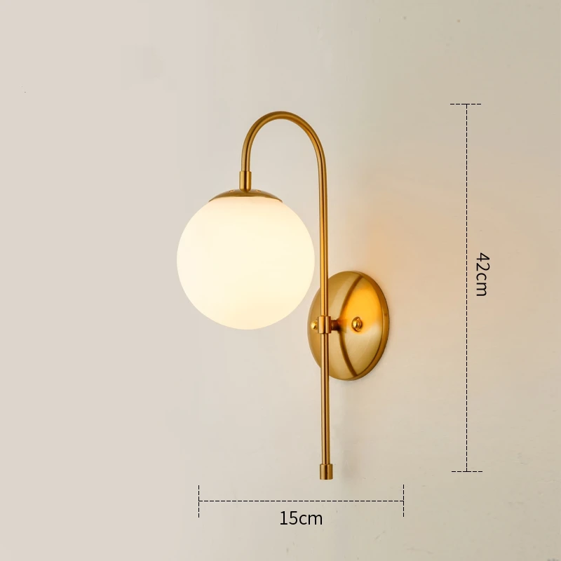 Modern Led Wall Lamps Glass Ball Living Bedroom Bedside Stair Wall Sconce Dining Kitchen Home Indoor Lighting Fixtures Lights