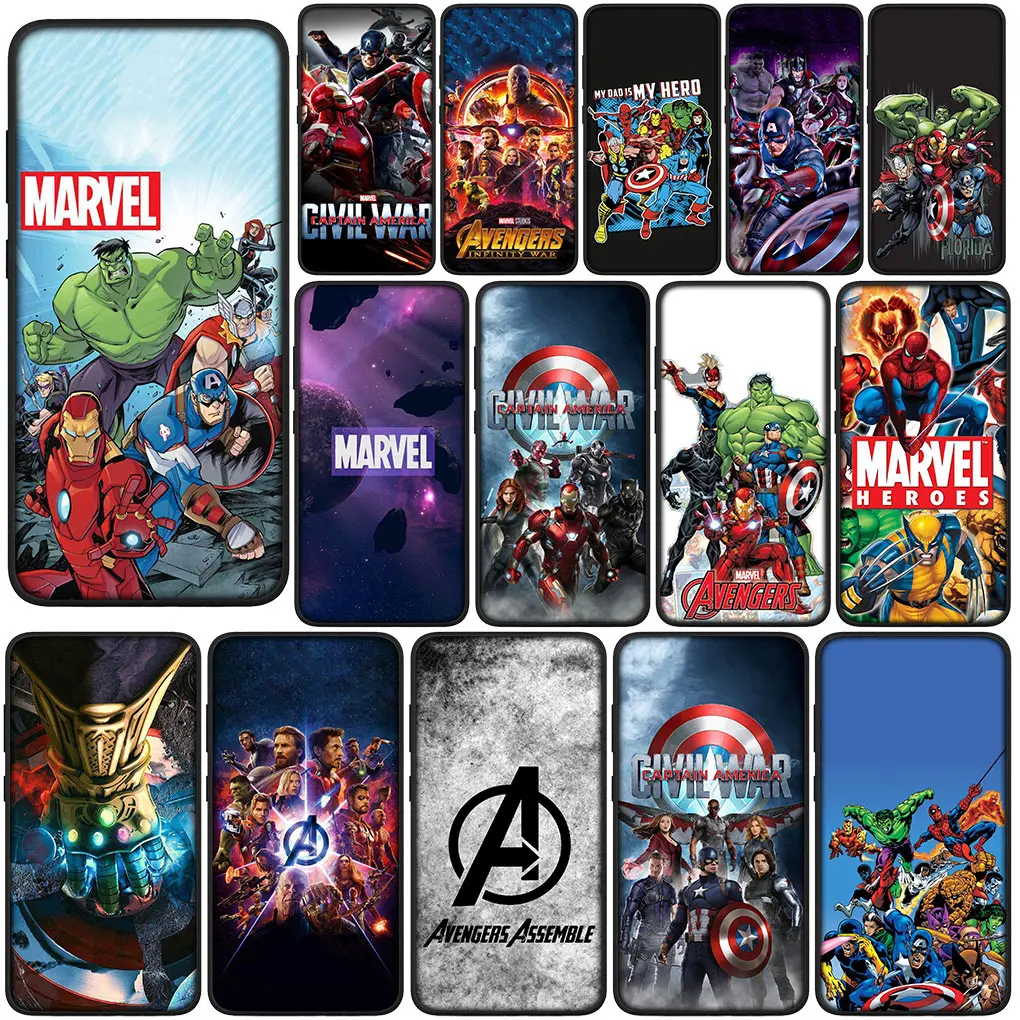 M-Marvels S-Spider I-Irons Man A-Avengers Soft Cover Per Xiaomi Redmi Note 10 12 Pro Max 10A 10C 12C 10X 10S 8T Cphone Case