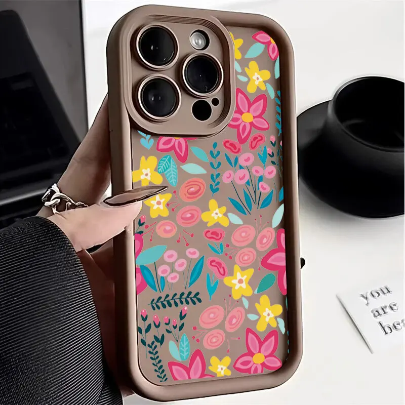 Elegant Embossed Floral Painted Phone Case