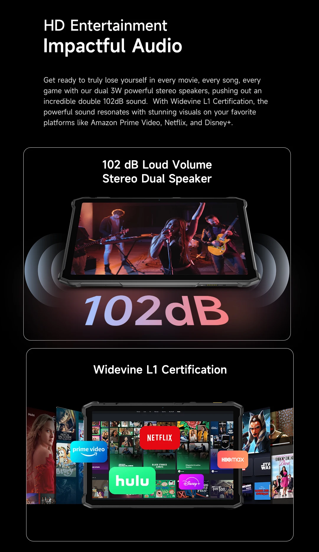 Ulefone Armor Pad 5 Ultra 5G Rugged Tablet Portable Projector 200LM 24200 mAh 120W Up to 12GB +512GB Android 15 11" FHD 64MP