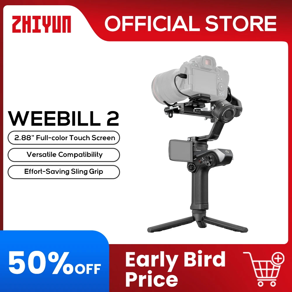 

ZHIYUN Official Weebill 2 3-Axis Camera Gimbal Handheld Stabilizer 2.88" Touch Screen for Camera for Canon/Sony/Panasonic/Nikon