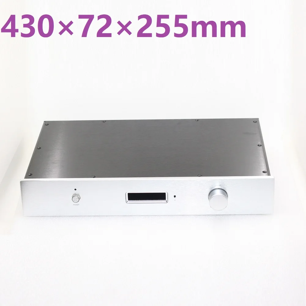 

430*255*72mm DIY Aluminum Chassis For AK4497EQ Dual Control Anodizing Audio Shell Preamplifier Case Balanced Cabinet DAC Decoder