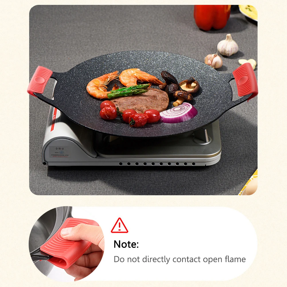 Pot Handle Cover 2/4pcs Silicone Anti-Scald Pot Handle Grip Cover Soft Pot Holder Sleeve Glove Pan Handle Cover for Frying Cast Iron Skillet Pan