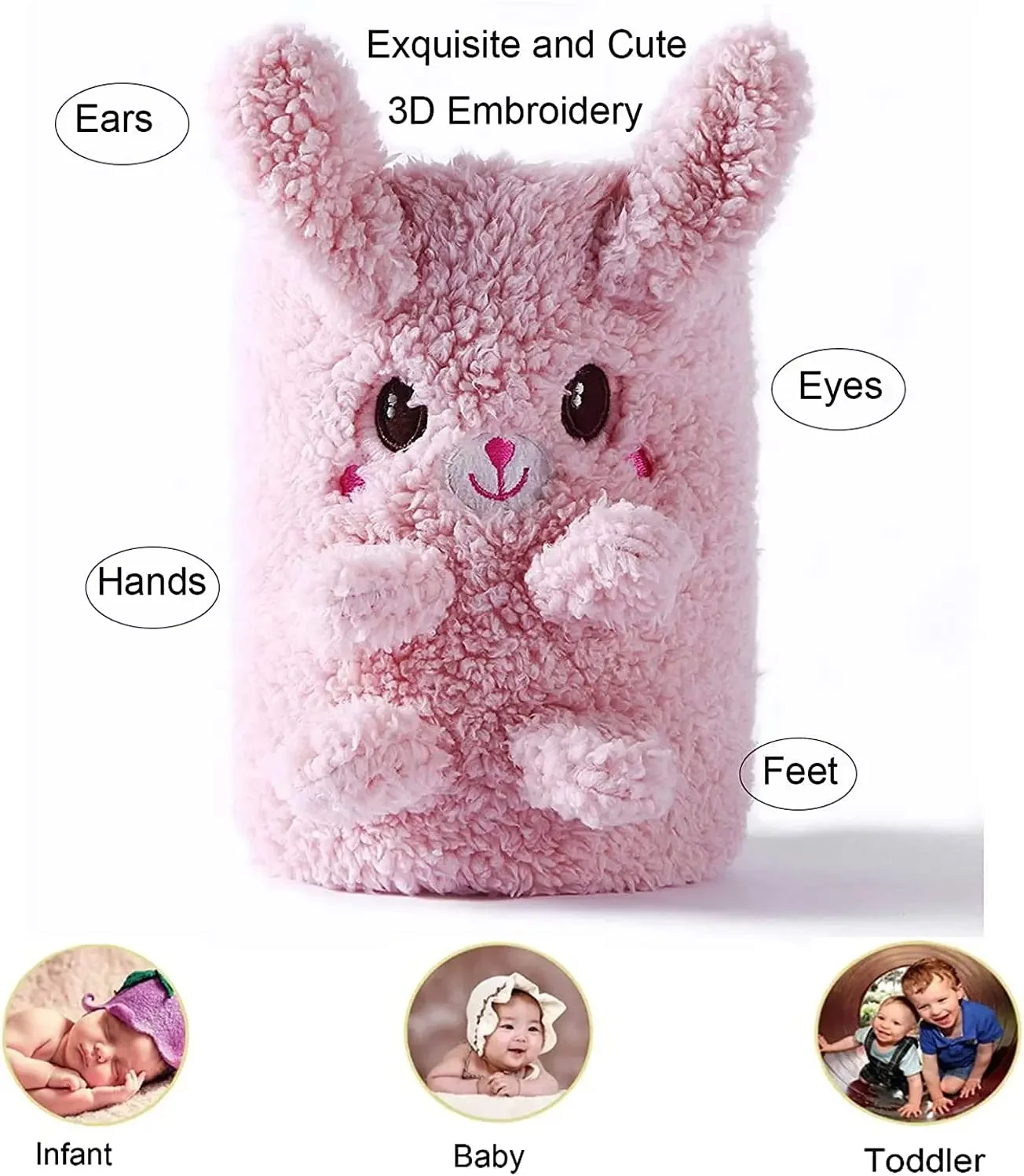 2-Pc Organic Wool Baby Blanket Set 'Find aFriend'-Bunny & Sheep Design for Newborns & Toddlers