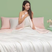 Sondeson été femmes blanc rose couette douce couette couleur fraîche couette Double reine roi coquille couverture pour sommeil profond 1 pièces 5