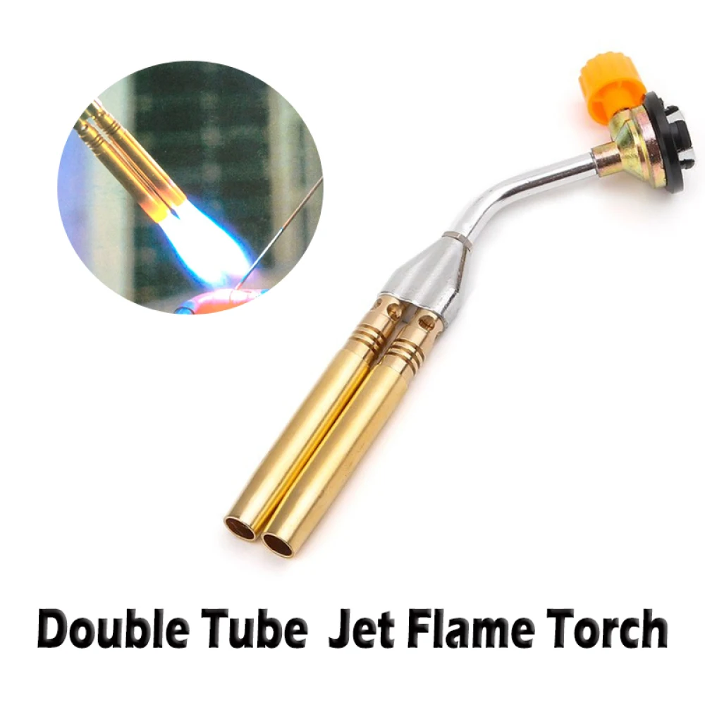 

Butane Jet Flame Torch Outdoor Ignition Camping Welding Double Tube Brazing Gas Blowtorch Lighter Burner BBQ Tools Camping Gun