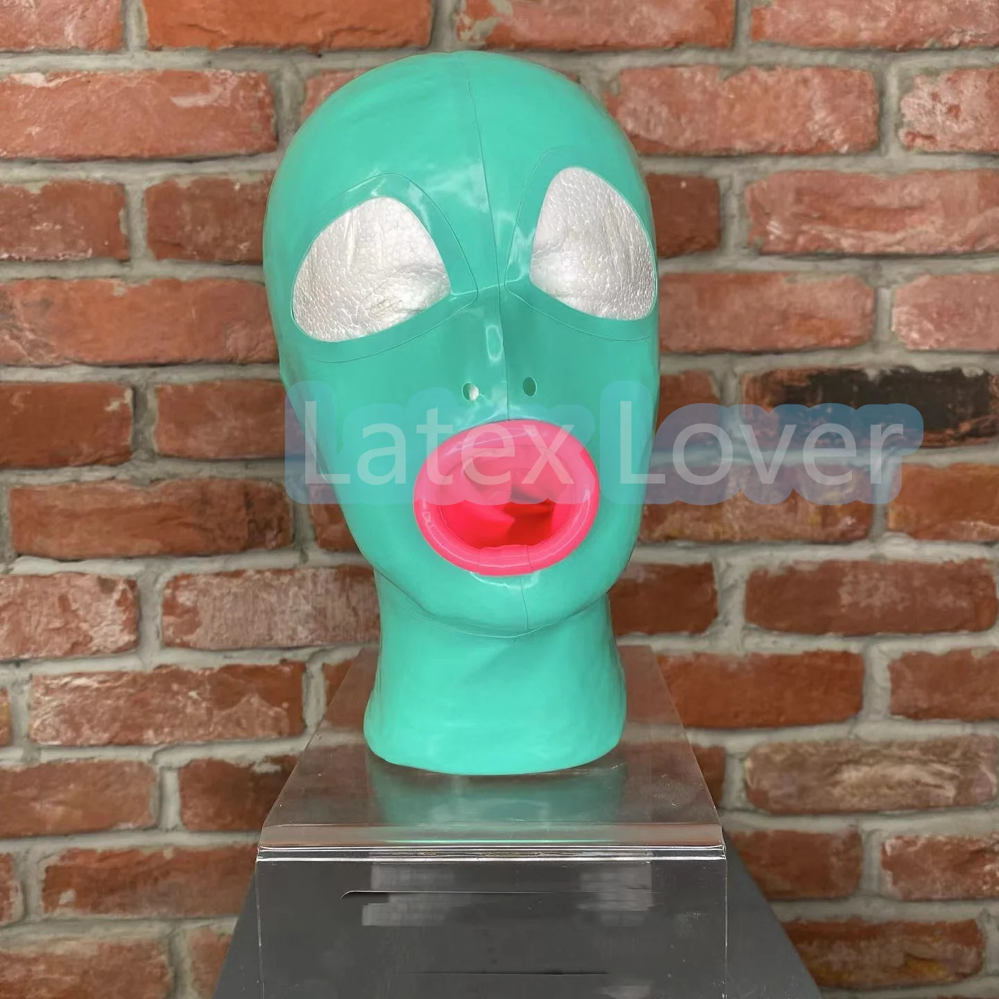 

New hand-made Latex Hood Mask Open Eyes With Mouth Sheath Nose Hole for Catsuit Cosplay Party Fetish Tight Mystery