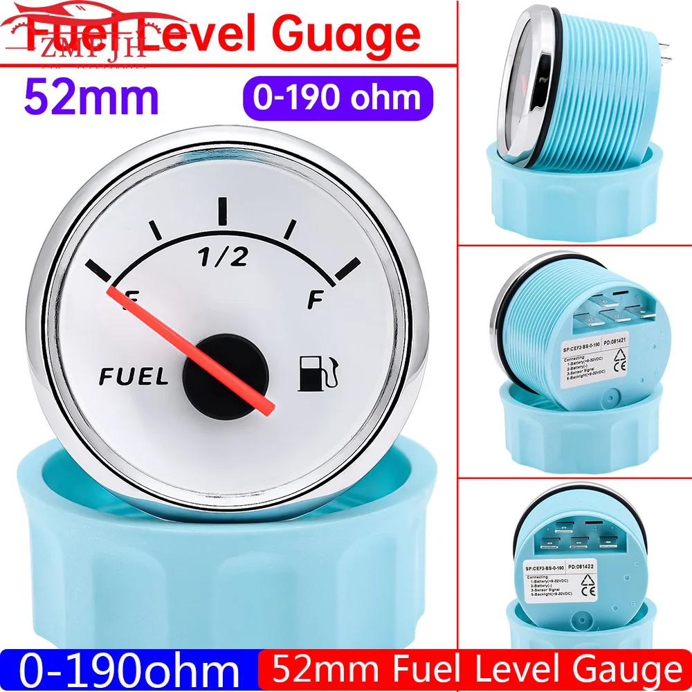 Medidor Digital De Nivel De Combustible 52 Mm – 0-30 Ohm, 9-32V, Para Coche O Moto