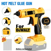 Cordless Electric Handheld Hot Glue Gun Repair DIY Tool Hot Melt Welding Hot Air Gun Anti-scald Nozzle with 10 Sticks for Dewalt 1