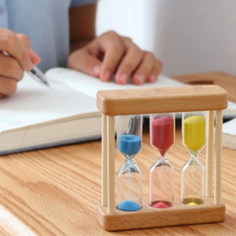 1/3/5 Minutes Modern Wooden Hourglass Sand Clock Mini Home Decoration Creative Timers Sandglass Kids Toothbrush Timer Timekeeper 5