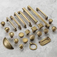 Poignées de meubles en laiton Vintage nordique, boutons et poignées d'armoire en Bronze, quincaillerie de cuisine, accessoires pour la maison 2
