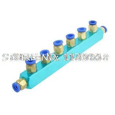 

Air Hose Fitting 8mm 6 Way Push in to Connect Quick Coupler