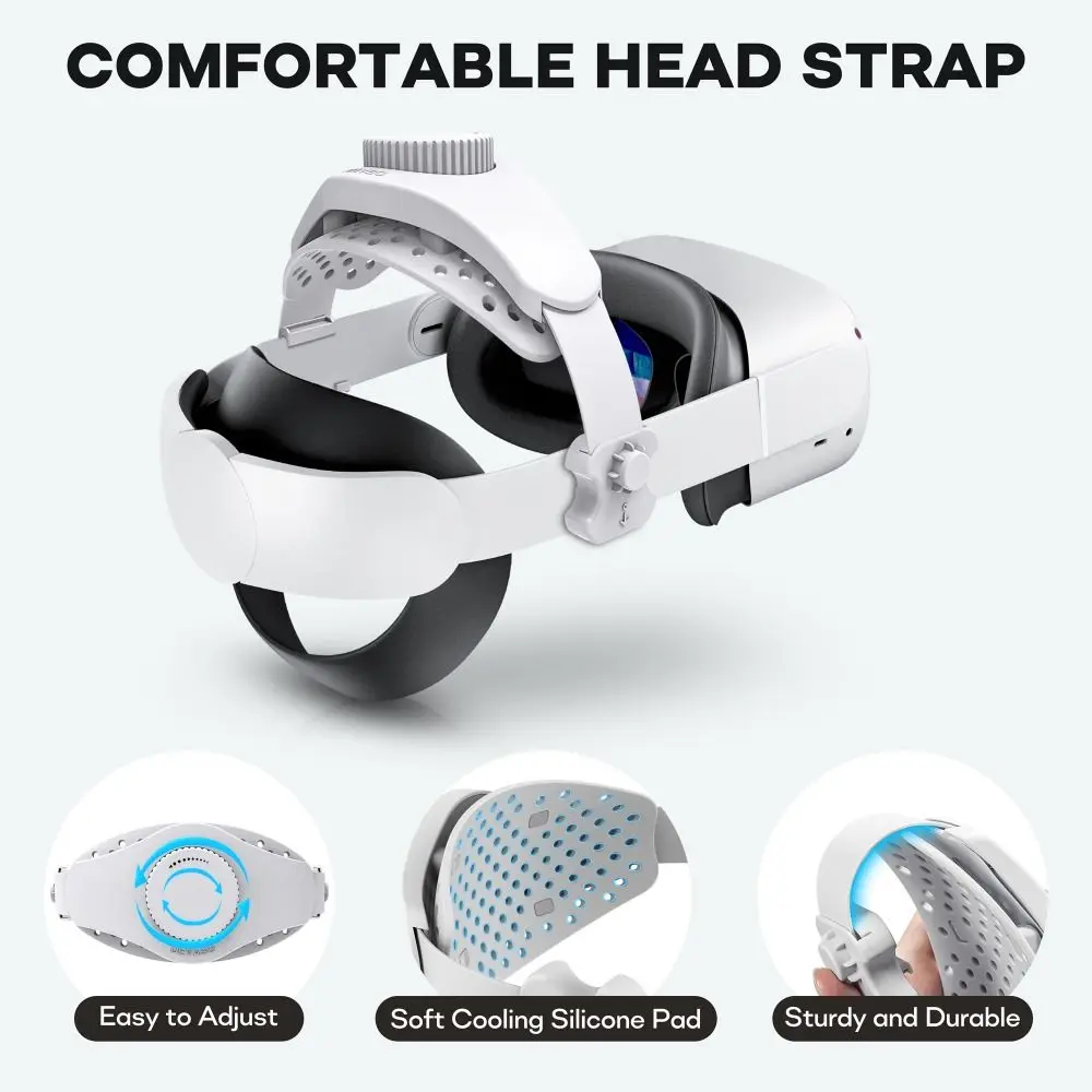 

VR Headset Telescopic Head Strap Enhanced Adjustable Headwear Support Retractable for Meta Quest 3/Quest 2/Quest Pro/Pico 4