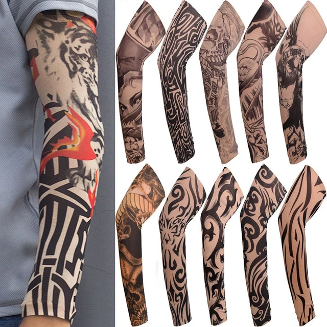 Tattoo Sleeves Fake Temporary Tattoos Arm Sunproof Art Sleeves UV  Half-Finger