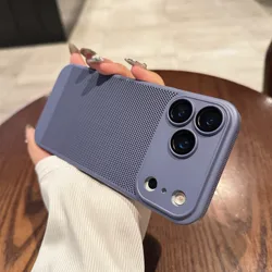 Enhanced Cooling Mesh Breathable Phone Case - Heat Dissipation and Protection - iPhone 15 Plus (XYC Gray)