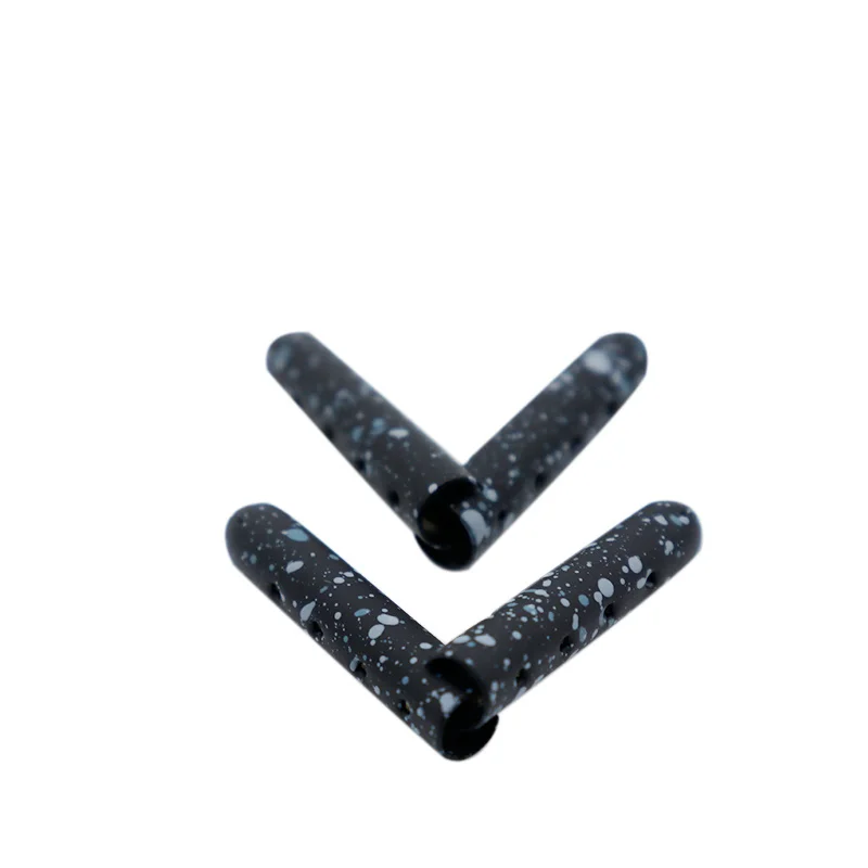Cool String Aglets Metal Black&Light Blue Spray Dots 23*5MM Wellace Tips Athletic Sneaker Canvas Boot Rope Heads 20pcs Wholesale