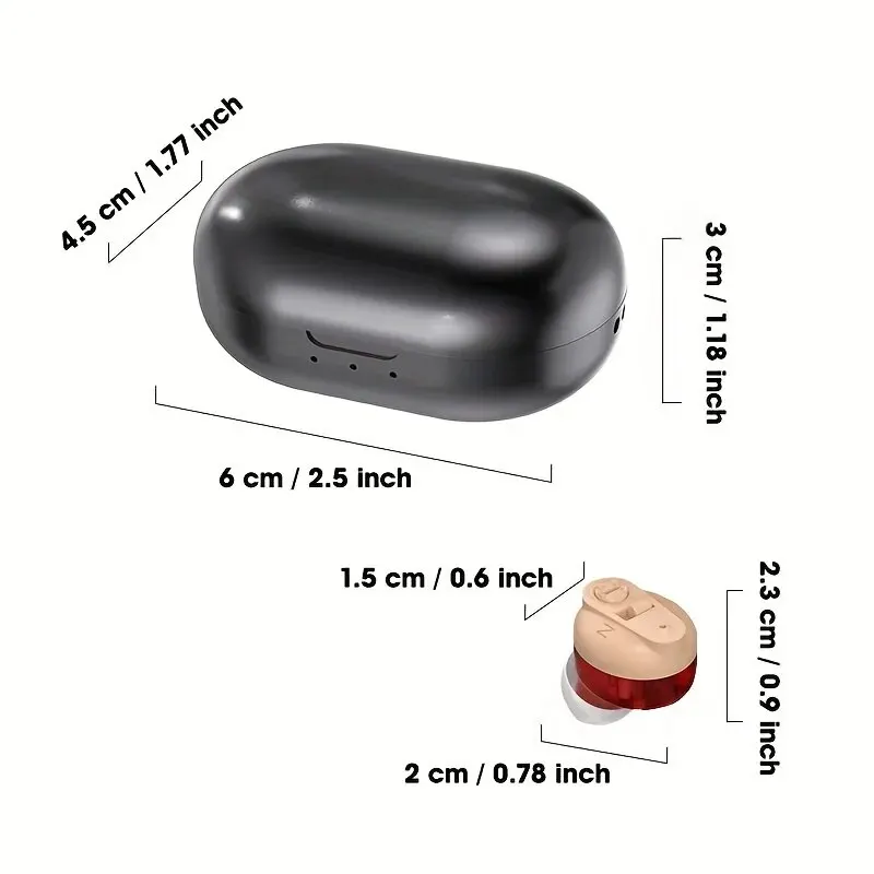 Rechargeable Hearing Aids For Seniors With Noise Cancelling For Seniors Hearing Loss Mini Invisible With Charging Case Pair
