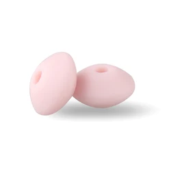 Silicone Lentil Beads 12mm Abacus Loose Beads for DIY Jewelry and Crafting (Quartz Pink)