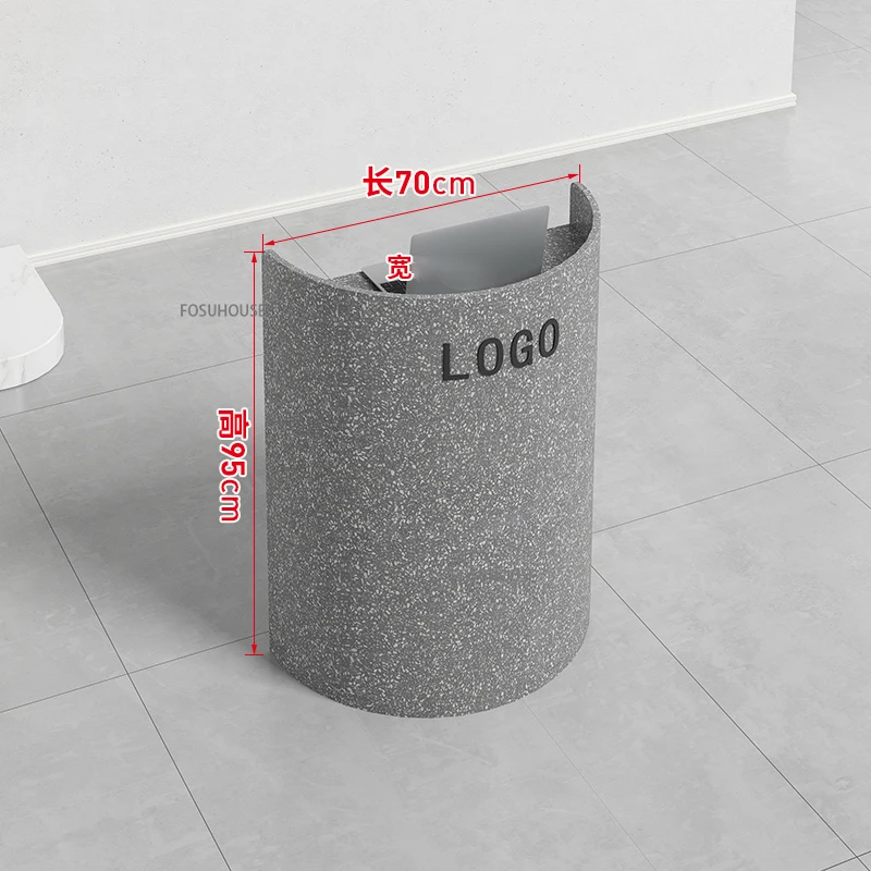 Modern Light Luxury Counter Clothing Store Cashier Desk Small Arc-shaped Commercial Reception Desk Office Furniture Bar Table