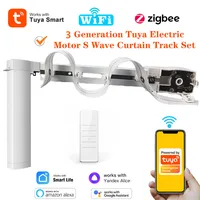 Wifi Zigbee  Electric Snake Curtain  Alexa Google Alice Voice Control Smart Home S Wave Custom Track  Set