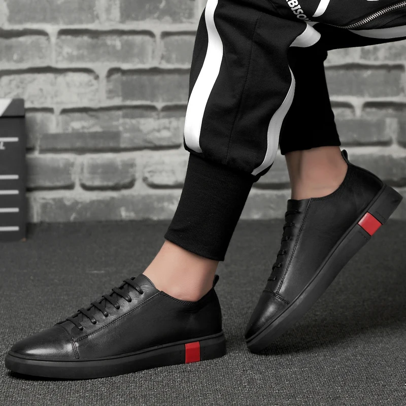 Soft Sole Lace Up Oxford Shoes Sneakers Casual Leather Outdoor Shoes Non-Slip Mens Shoes Handmade Leisure Walk Footwear Sneakers 3