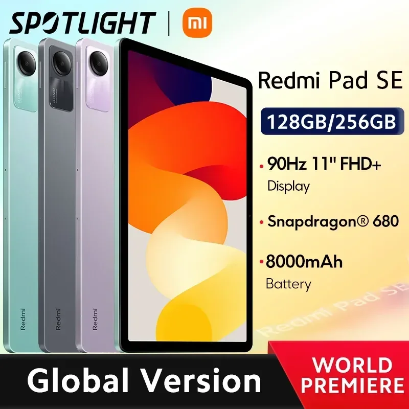 【World Premiere】Global Version Xiaomi Redmi Pad SE Mi Tablet Snapdragon® 680 Quad speakers Dolby Atmos® 90Hz 11" Display 8000mAh