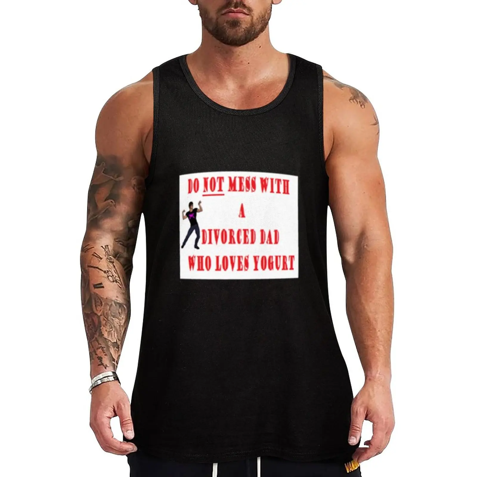 

New Do NOT mess with a divorced dad who loves yogurt Tank Top Gym clothes Sleeveless top