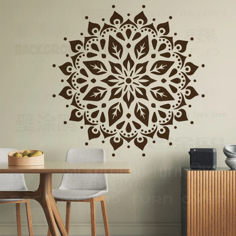 

80cm - 120cm Stencil Wall For Painting Decor Template To Paint Plaster Putty Big Giant Mandala Round Flower Lotus S281