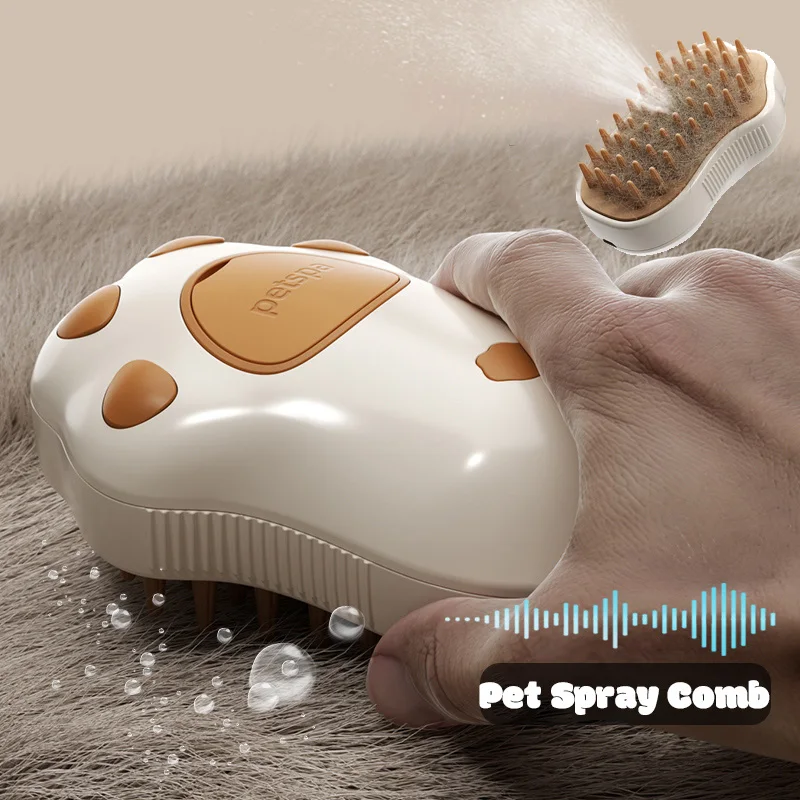 Huisdierenset 3-in-1: Massageborstel voor honden, stoomborstel, spray, ontklit en verwijdert losse haren, kam voor katten, hondenhaarverwijderaar._voghion.com