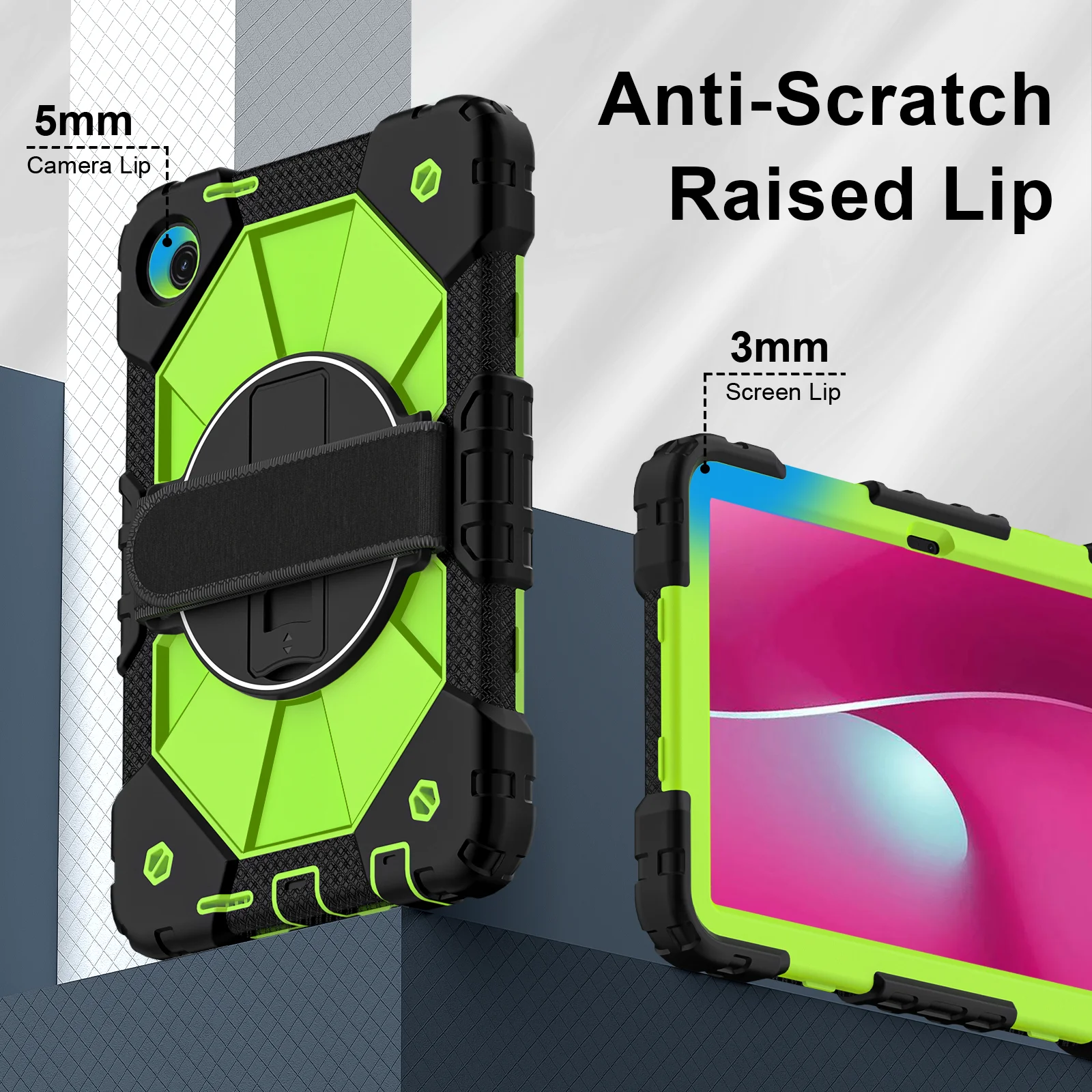 Enhanced Rugged Rotating Tablet Cover for Kids - Heavy Duty and Protective , 10.1 inch