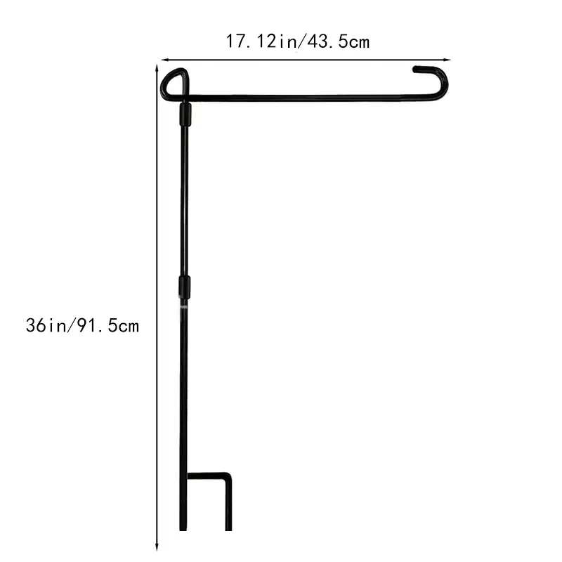 Metall-Garten-Fahnenmast, Flaggenhalter, wetterbeständiger Fahnenmast mit Metallbeschichtung für den Außenbereich, geeignet für Gartenflaggen – Detail 2