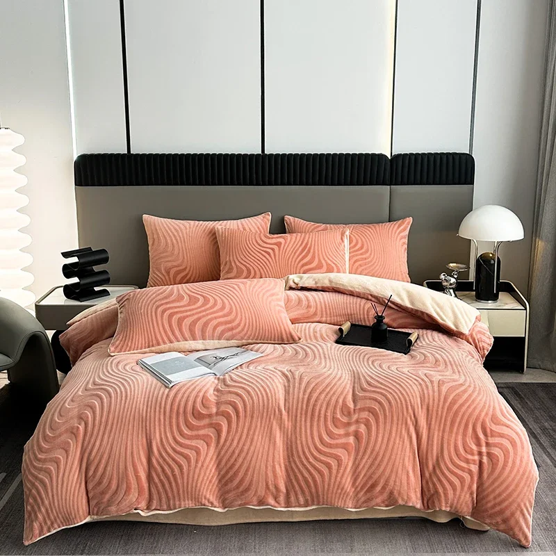 

Jacquard velvet new year bed linen Comfort Bedding set decoration bedroom Duvet bed cover full set bed sheets set pillow cover