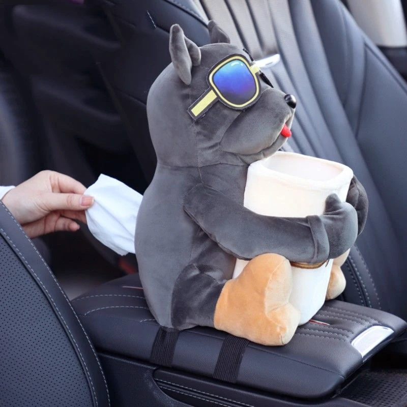 Car Storage Bag Car Trash Can Car Armrest Storage Box Cartoon Cute Car Tissue Box Creative Car Armrest Box Garbage Can 2 In 1 Tissue Bag Multi-functional Storage Bag for Home Office
