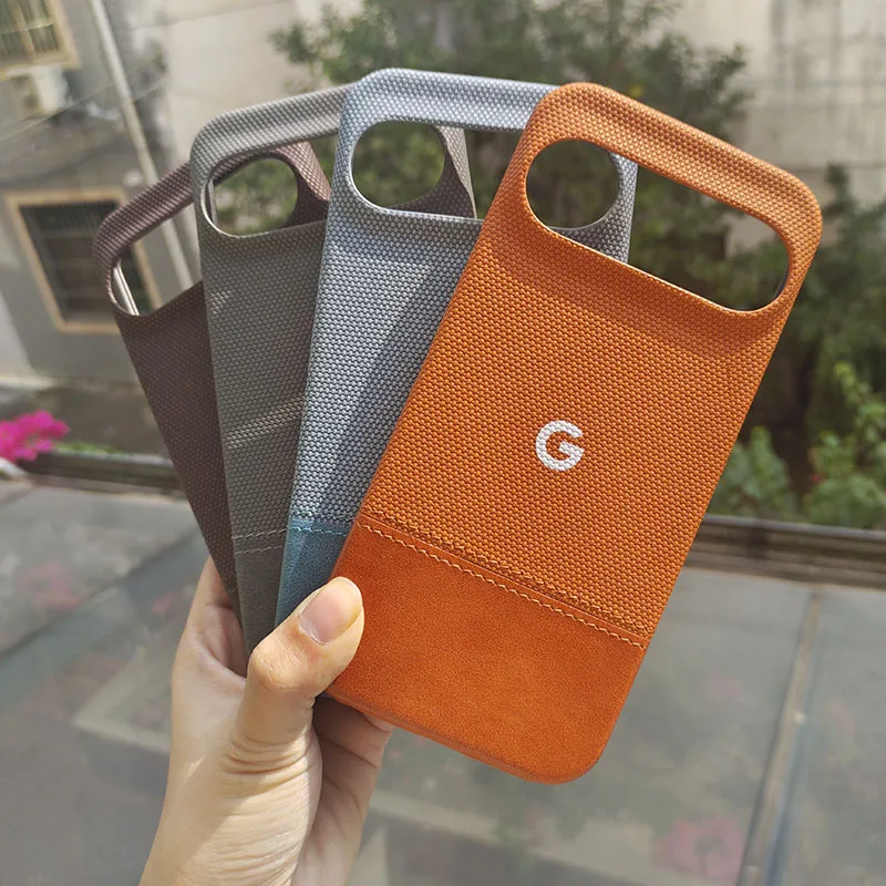 Luxury Fabric Leather Phone Case - Frameless Color Contrast Shockproof Hard Cover
