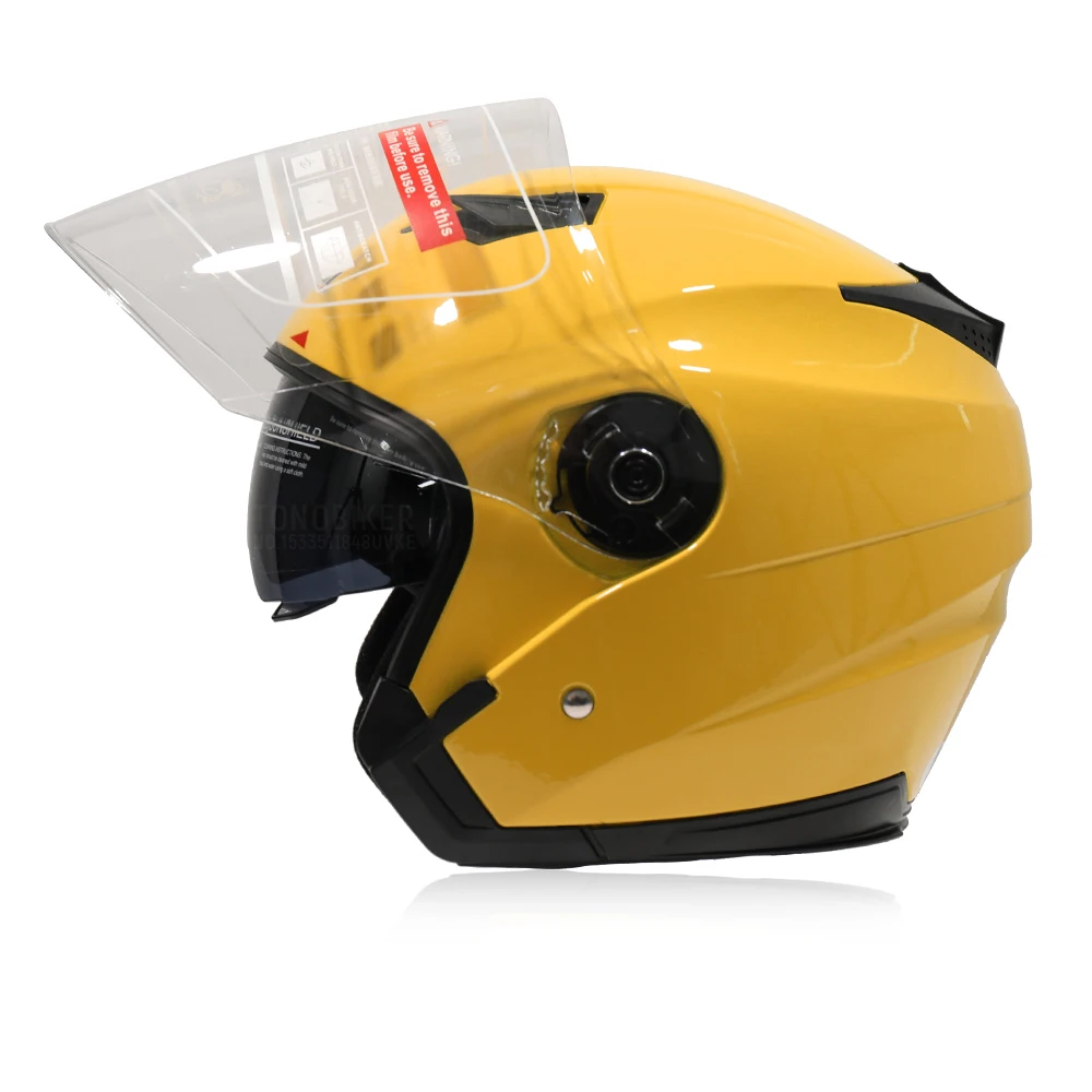 Casco Moto Racing Mezzo Caschi Doppia Visiera Parasole Quattro Stagioni Caschi Moto Casco Go Kart Scooter Motor Van Casque